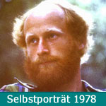 Selbstporträt 1978 im Zeltlager Gaisin